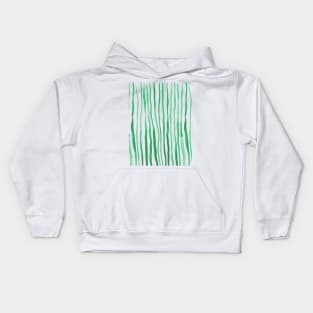 Vertical watercolor lines - green Kids Hoodie